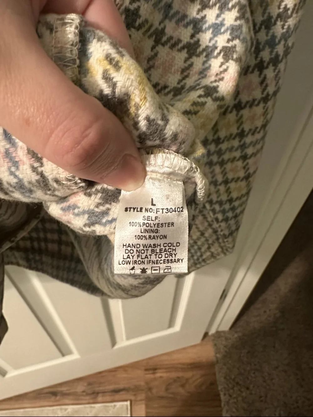 Pastel Plaid Shacket - Pink, Blue & Cream - Picture 3 of 6